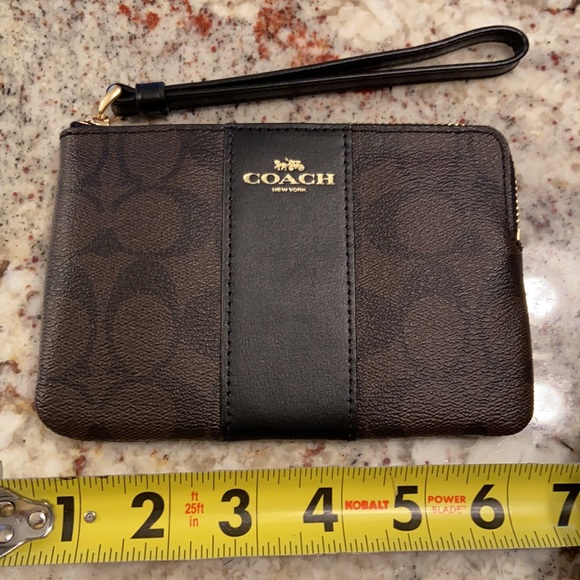 Coach Brown and Black Wristlet - Picture 5 of 7